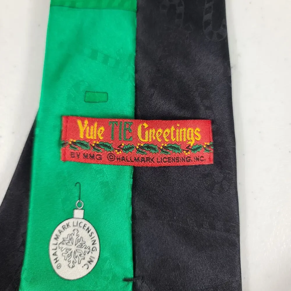 Hallmark Christmas Holiday Santa Reindeer Silk Tie